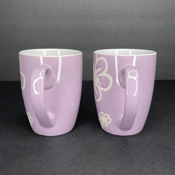 Purple Floral Etch Design Mug - Picture 2 of 2